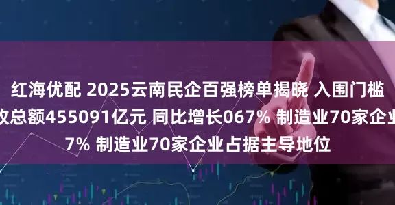 红海优配 2025云南民企百强榜单揭晓 入围门槛持续提升：营收总额455091亿元 同比增长067% 制造业70家企业占据主导地位